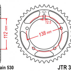 Foaie spate JT JTR 302-41 41T, 530