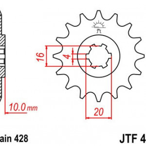 Pinion fata JT JTF 410-13 13T, 428