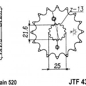 Pinion fata JT JTF 436-14 14T, 520