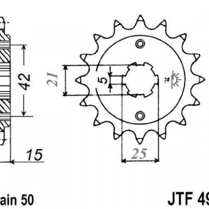 Pinion fata JT JTF 492-15 15T, 530
