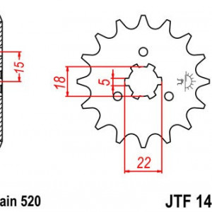 Pinion fata JT JTF 1445-14 14T, 520