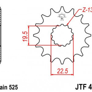 Pinion fata JT JTF 433-16 16T, 525