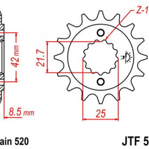 Pinion fata JT JTF 512-13 13T, 520