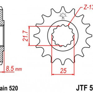Pinion fata JT JTF 578-15 15T, 520