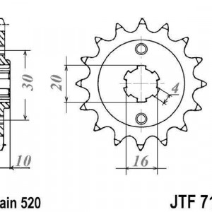 Pinion fata JT JTF 711-14 14T, 520