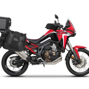 Set of SHAD TERRA TR40 adventure saddlebags and SHAD TERRA aluminium top case TR55 PURE BLACK, including mounting kit SHAD HONDA CRF 1100 L AFRICA TWIN