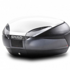 Top case cu capac colorat SHAD SH48 Alb with PREMIUM SMART lock