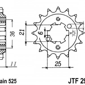 Pinion fata JT JTF 290-15 15T, 525