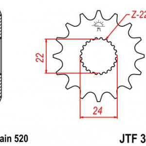 Pinion fata JT JTF 394-11 11T, 520