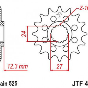Pinion fata JT JTF 444-16 16T, 525