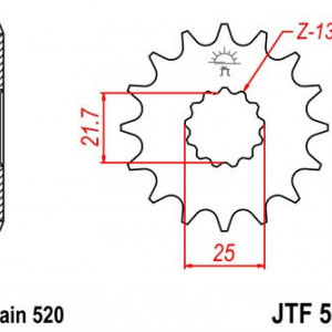 Pinion fata JT JTF 565-17 17T, 520
