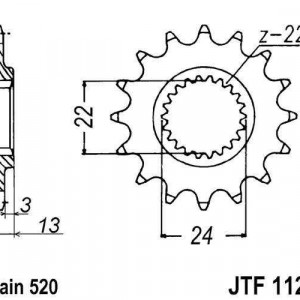 Pinion fata JT JTF 1126-16 16T, 520