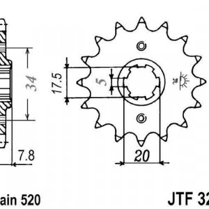 Pinion fata JT JTF 327-12 12T, 520