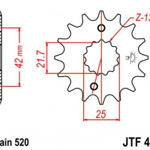 Pinion fata JT JTF 436-13 13T, 520