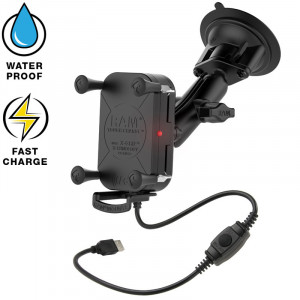RAM TOUGH-CHARGE WIRELESS WITH X-GRIP TECHNOLOGY WITH SUCTION CUP MOUNT