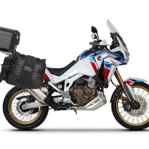 Set of SHAD TERRA TR40 adventure saddlebags and SHAD TERRA aluminium top case TR55 PURE BLACK, including mounting kit SHAD HONDA CRF 1100 L AFRICA TWIN ADVENTURE SPORT