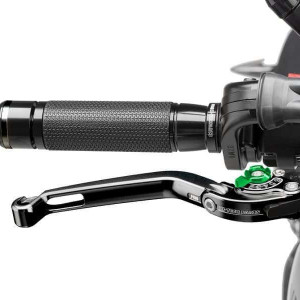 Brake lever without adapter PUIG 160NV foldable negru/verde