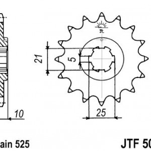Pinion fata JT JTF 506-14 14T, 525