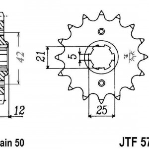Pinion fata JT JTF 571-16 16T, 530