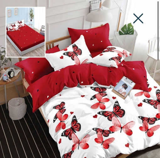 Set Lenjerie de Pat din Finet, 6 Piese, cu Elastic, Pat 2 Persoane.