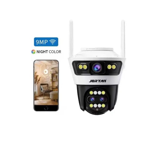 Camera Jortan 4 Dubla, Conexiune Wifi, 2 Lentile V,Full HD, Interior/Exterior, Recunoastere faciala IP66
