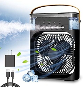 Ventilator portabil 3 în 1 cu pulverizare: racorire, umidificare. - Img 1