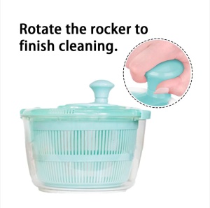 Strecurator salata, 3.8QT, cu capac transparent, maner rotativ, - Img 1