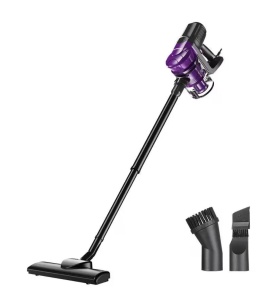 Aspirator vertical, fara fir, multifunctional, 2 viteze, putere 120 W, curatare praf eficienta, autonomie 30-45 min, cu accesorii pentru canapele si spatii inguste, negru/mov - Img 1