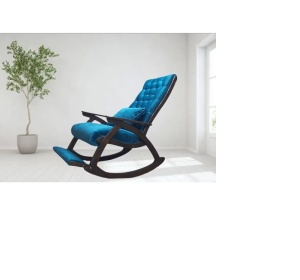 Scaun balansoar Imperial, cadru lemn, material tapiterie velur catifelat, 100 X 72 X 110 cm, Turcoaz - Img 3