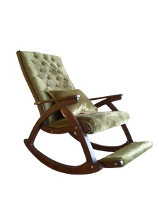 Scaun balansoar Imperial, cadru lemn, material tapiterie velur catifelat, 100 X 72 X 110 cm, Olive