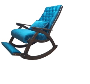 Scaun balansoar Imperial, cadru lemn, material tapiterie velur catifelat, 100 X 72 X 110 cm, Turcoaz - Img 2