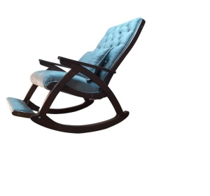 Scaun balansoar Imperial, cadru lemn, material tapiterie velur catifelat, 100 X 72 X 110 cm, Menta - Img 2