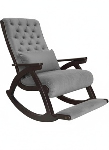 Scaun balansoar Imperial, cadru lemn, material tapiterie velur catifelat, 100 X 72 X 110 cm, Gri inchis - Img 3