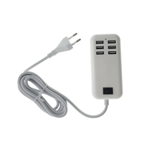 Alimentator la priza retea cu 6 porturi USB, 5V 4A (20W), cu cablu 140cm, alb - Img 3