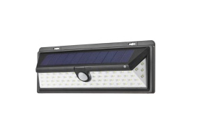 Aplica solara de perete LED118, 2200 mAh, IP65 Pentru exterior, Din plastic ABS, Cu senzor de miscare, Cu Iluminare la 270 grade, Negru / Alb