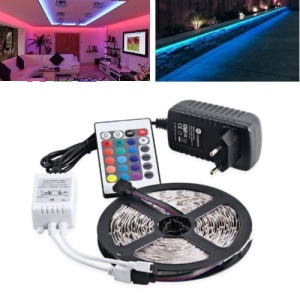 Banda LED RGB Multicolora cu Telecomanda, 300 LED-uri, Lungime 5m, Interior Exterior, Rezistenta la Apa - Img 2