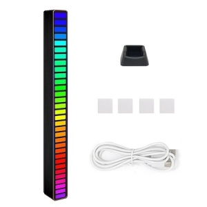 Bara cu leduri RGB, lumina ambientala, sincronizare muzicala, aplicatie, activare sonora, 32 leduri, jocuri de lumini K KATHODE - Img 4