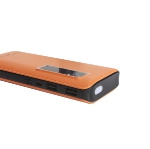 Baterie Externa Powerbank 30.000 mAh Cu 3 Porturi USB Pentru Incarcare Maro - Img 4