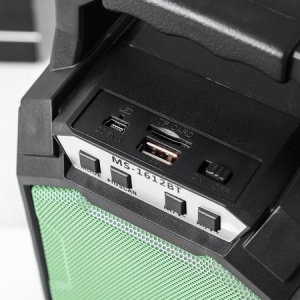 Boxa Activa Portabila Bluetooth MS-1612BT, USB, TF/SD Card, Aux In, Lumini - Img 4