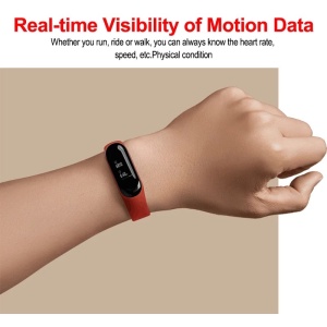Bratara Fitnes Smartband BiTec-M3, bluetooth, display OLED, IP67, Ritm cardiac, ceas, notificari, pedometru,aplicatii, Rosu - Img 2