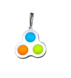 Breloc pop it, cu trei bule din silicon, 8 cm