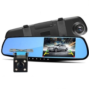 Camera Video Auto Dubla Tip Oglinda, Meniu Limba Romana, Full-HD 1080p, Display 4.3 Mod Parcare, G Senzor, Detectie Miscare, Unghi larg filmare marca Reflection Vision®