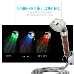Cap de dus cu granule anticalcar, leduri RGB pentru detectarea temperaturii, senzor de temperatura, economisire apa K KATHODE - Img 7
