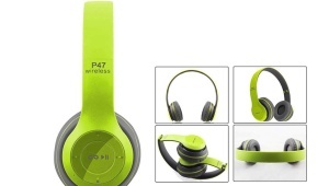 Casti audio P47 KATHODE® wireless, Bluetooth, verde-gri - Img 4