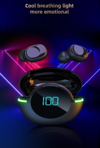 Casti Audio Y80, Wireless TWS, Rezistente la Apa IPX-4, Acumulator carcasa 200mah, Bluetooth V5.1, Afisare LED, Negru - Img 7