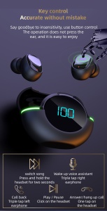 Casti bluetooth wireless 5.3, rezistente la apa, indicator baterie, asistent vocal, cutie reincarcare Y80 K KATHODE - Img 5