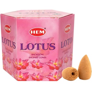 Conuri backflow Lotus parfumate pentru fantani cascada, relaxare si liniste gama HEM profesional 40 buc