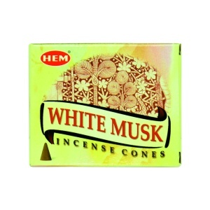 Conuri parfumate HEM, Musk Alb 10 buc