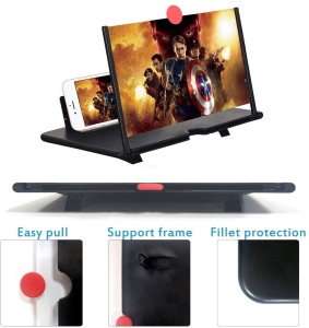 Ecran cu suport pliabil pentru marirea imaginii de pe telefonul mobil, Lupa, 12 Inch, Negru, LikeStore - Img 5
