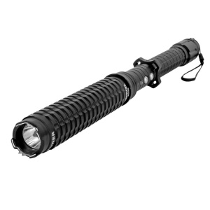 Electrosoc tip baston cu lanterna, duraluminiu, POLICE HY-X10, 49 cm, negru mat